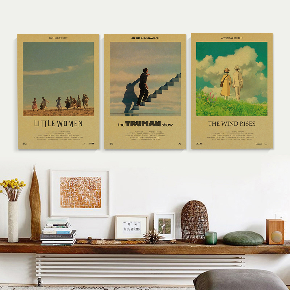 Popular Classic Movie Vintage Kraft Paper Posters Little Women The Truman Show Home Wall Decor Poster Art Painting Pictures - 3