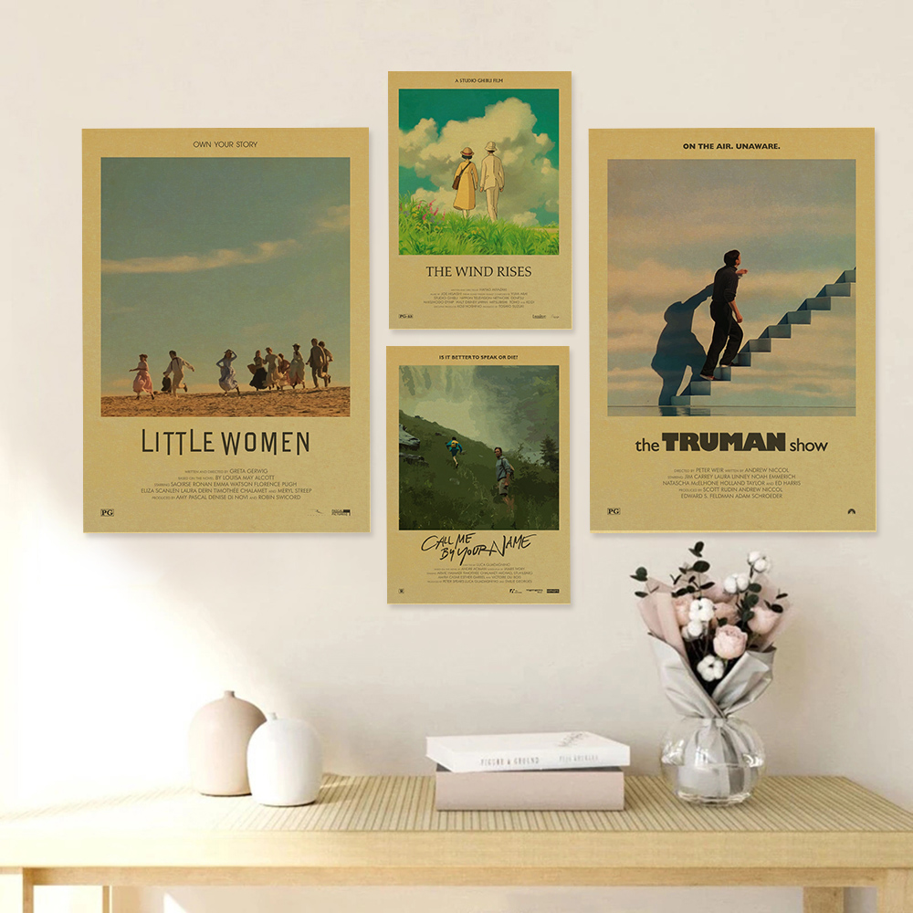 Popular Classic Movie Vintage Kraft Paper Posters Little Women The Truman Show Home Wall Decor Poster Art Painting Pictures - 2