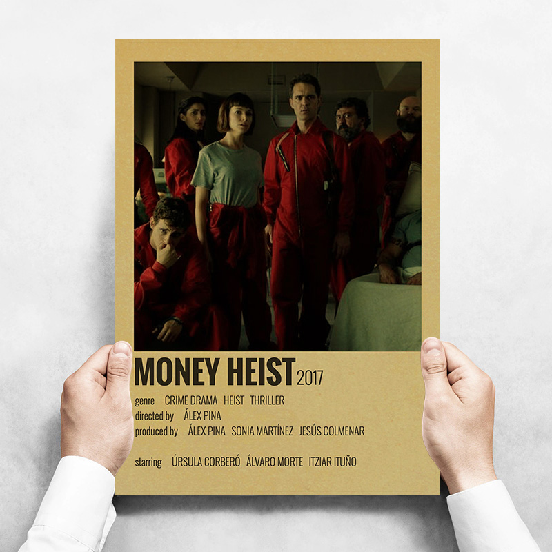 Classic Tv Show Vintage Kraft Paper Posters Money Heist The Vampire Diaries Retro Home Wall Decor Poster Art Painting Pictures - 4