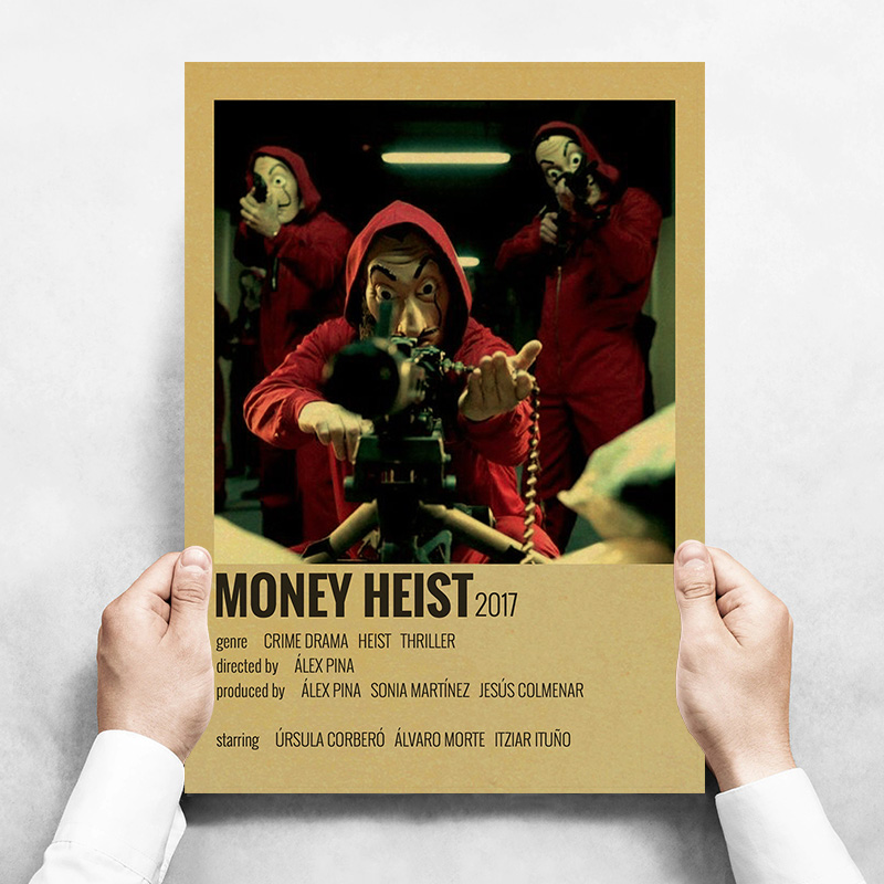 Classic Tv Show Vintage Kraft Paper Posters Money Heist The Vampire Diaries Retro Home Wall Decor Poster Art Painting Pictures - 3