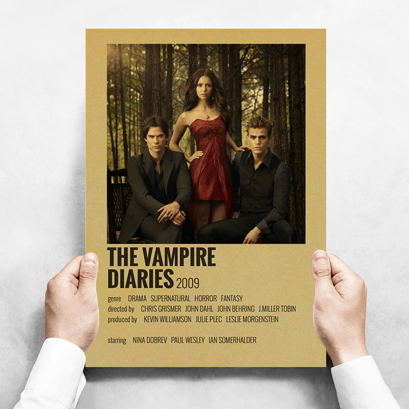Classic Tv Show Vintage Kraft Paper Posters Money Heist The Vampire Diaries Retro Home Wall Decor Poster Art Painting Pictures - 2