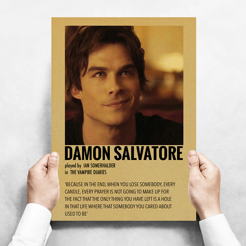 The Vampire Diaries Vintage Kraft Paper Posters Elena Damon Stefan Katherine Wall Decor Poster Art Painting Sticker Pictures - 3