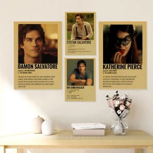 The Vampire Diaries Vintage Kraft Paper Posters Elena Damon Stefan Katherine Wall Decor Poster Art Painting Sticker Pictures - 2