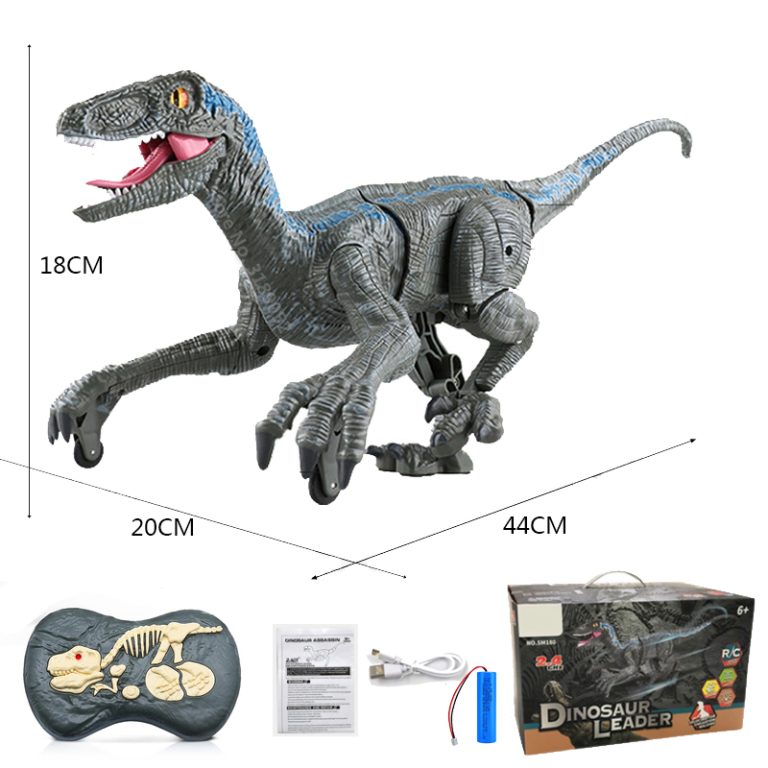 Remote Control Velociraptor Toy 24g Rc Electric Jurassic Dinosaur For
