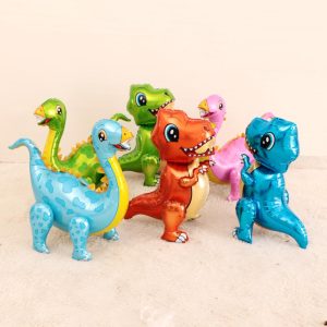 Large 4d Walking Dinosaur Foil Balloons Jungle Animal Boys Birthday Party Decors Jurassic Standind Dragon Kids Toys Air Globos - 2