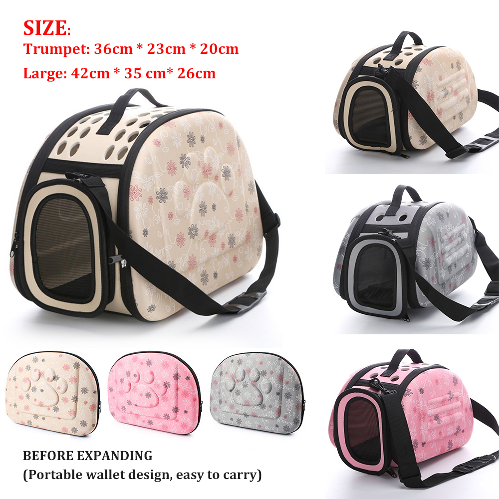 Portable Dog Carrier Bag Travel Friendly Foldable Mesh Shoulder Pet Bag For Cats Puppies S M L Sizes - 1