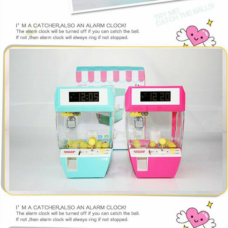 Kids Coin Operated Mini Claw Machine Funny Toy Crane Candy Game Doll Catcher Alarm Clock - 15