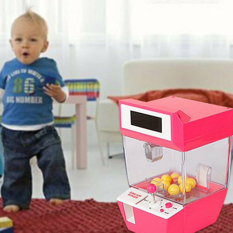 Kids Coin Operated Mini Claw Machine Funny Toy Crane Candy Game Doll Catcher Alarm Clock - 14