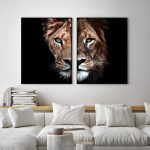 Male Lion And Lioness Canvas Paintings On The Wall Art Print Black White Modern Pictures Decorative Posters Prints For Room - 5