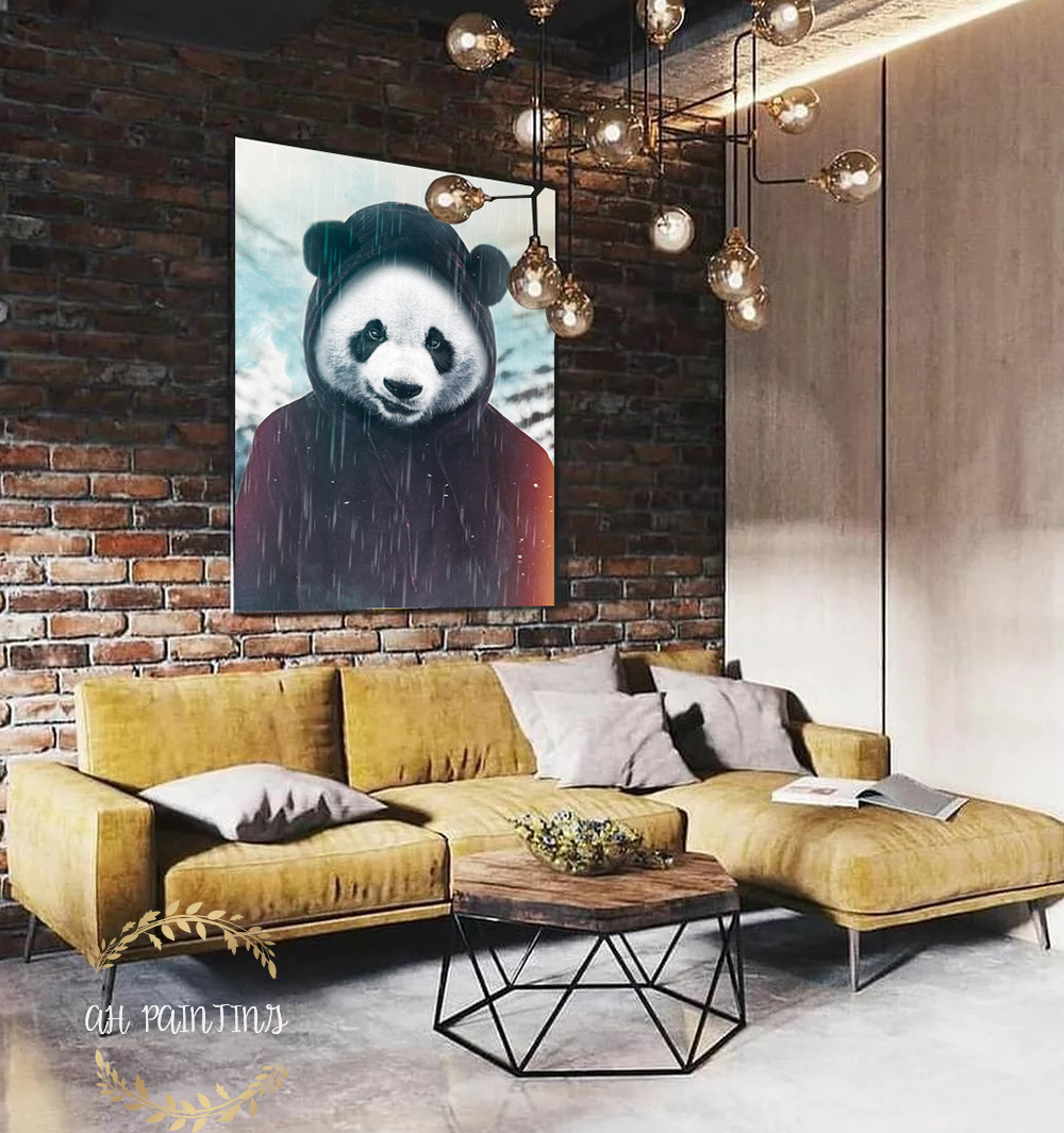 Anthropomorphic Animal Canvas Painting Lion Monkey Tiger Smoking Poster For Living Room Home Decor - 27