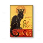 Tournee Du Chat Noir Theophile Alexandre Steinlen Le The Black Cat Canvas Print Poster Wall Art Home Decor Picture