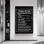 7 Rules Of Life Letter Motivational Quote Canvas Poster Inspiration Painting Prints Wall Art Pictures Office Home Decor - 2