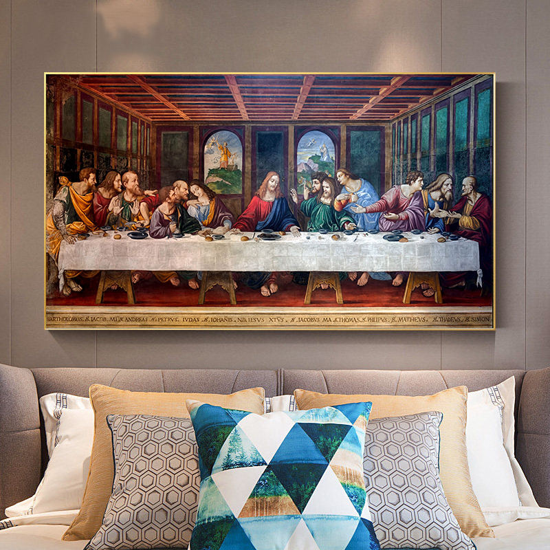 Frameless Last Supper Jesus Wall Art Canvas Vibrant Highdefinition Print For Living Room Decor - 2