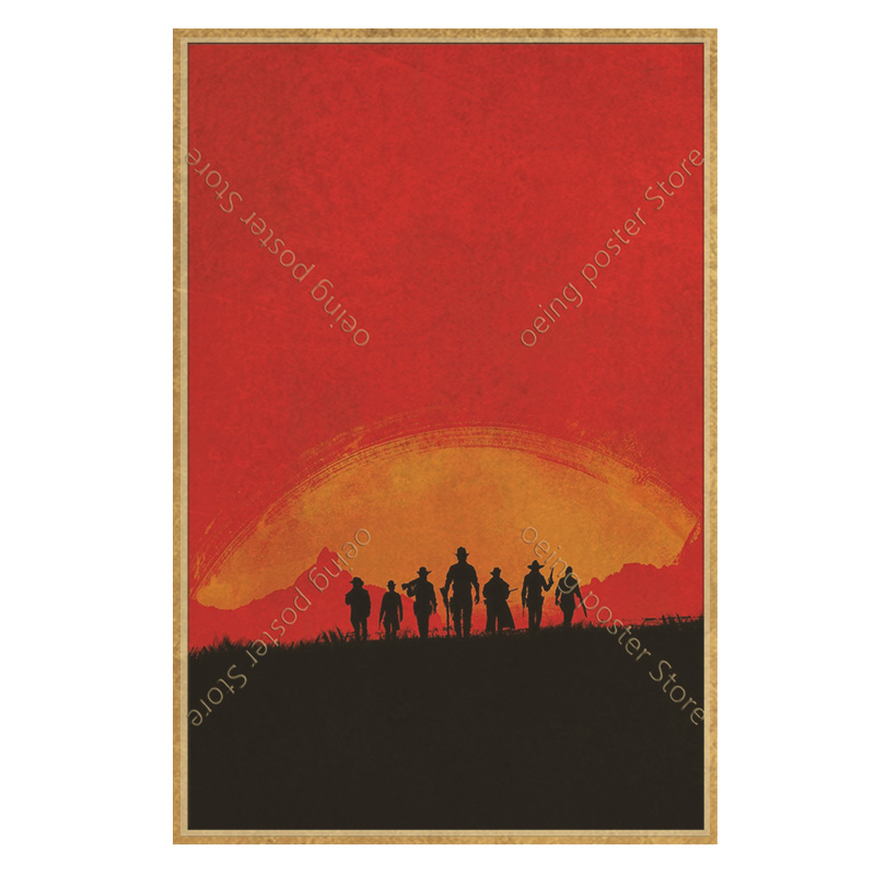 Red Dead Redemption 2 Game Poster Home Decor 40x60cm Retro Big Kraftpaperstyle Wall Posters Vintage Internet Cafe Bar Decoration - 3