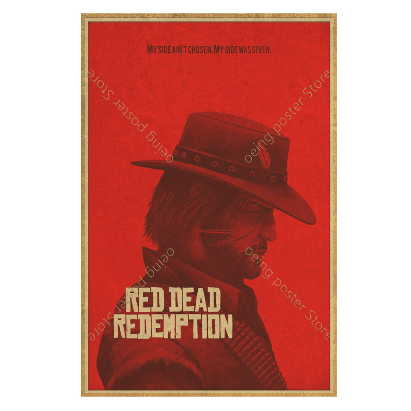 Red Dead Redemption 2 Vintage Kraftpaper Style Game Poster 40x60cm Retro Wall Art For Home Bar Internet Cafe Decor - 12