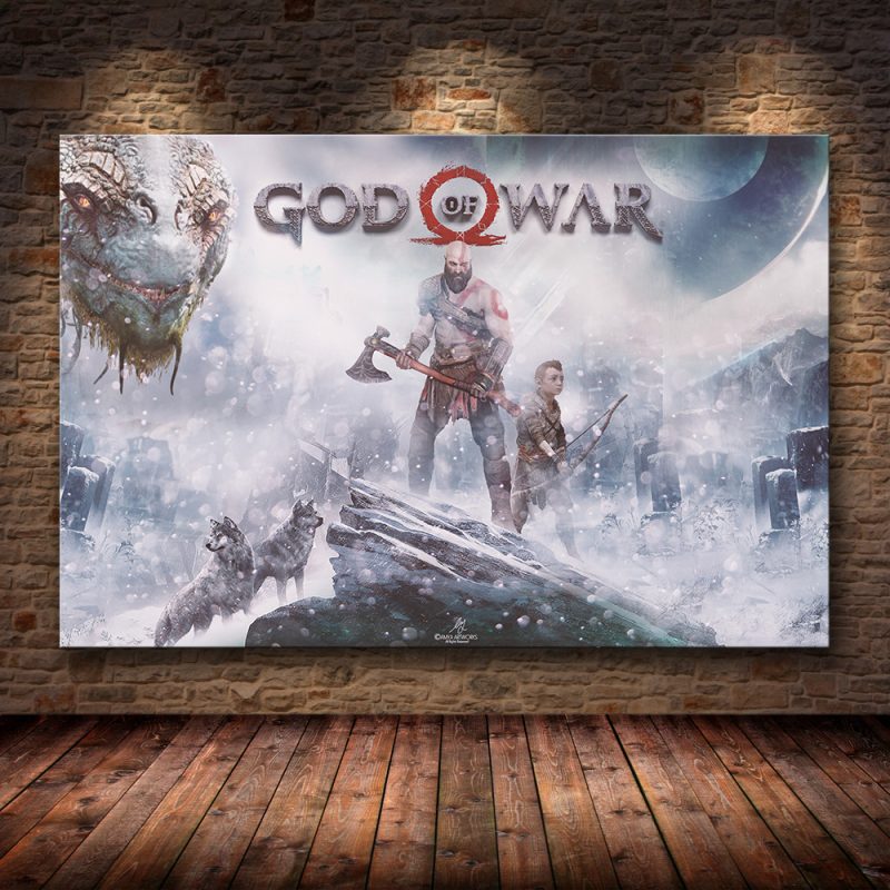 God Of War Hd Game Art Canvas Print For Home Living Room Decor