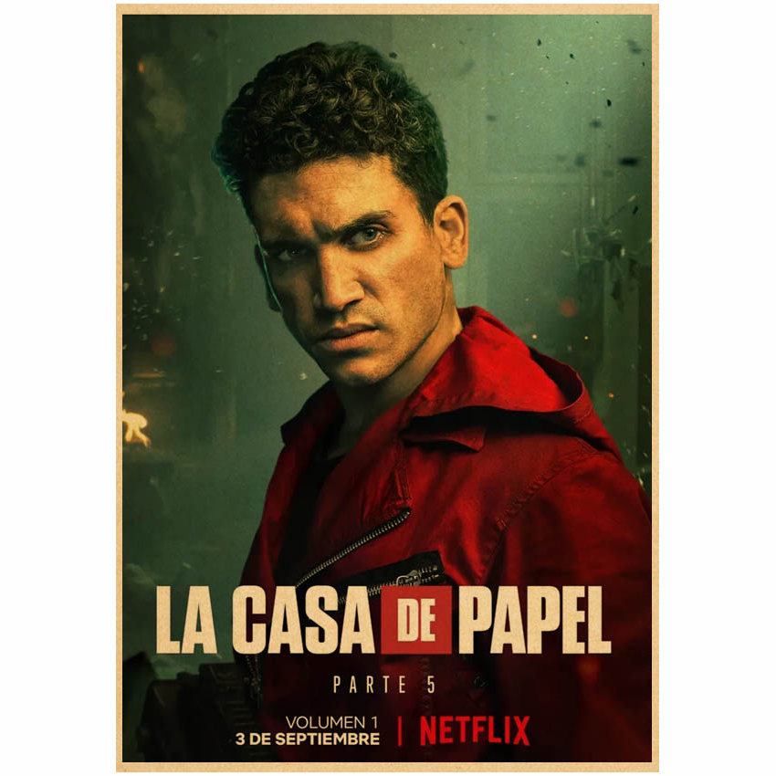 La Casa De Papel Poster Money Heist Vintage Home Decor Room Art Painting House Of Paper Bella Ciao Bar Cafe Wall Sticker - 3