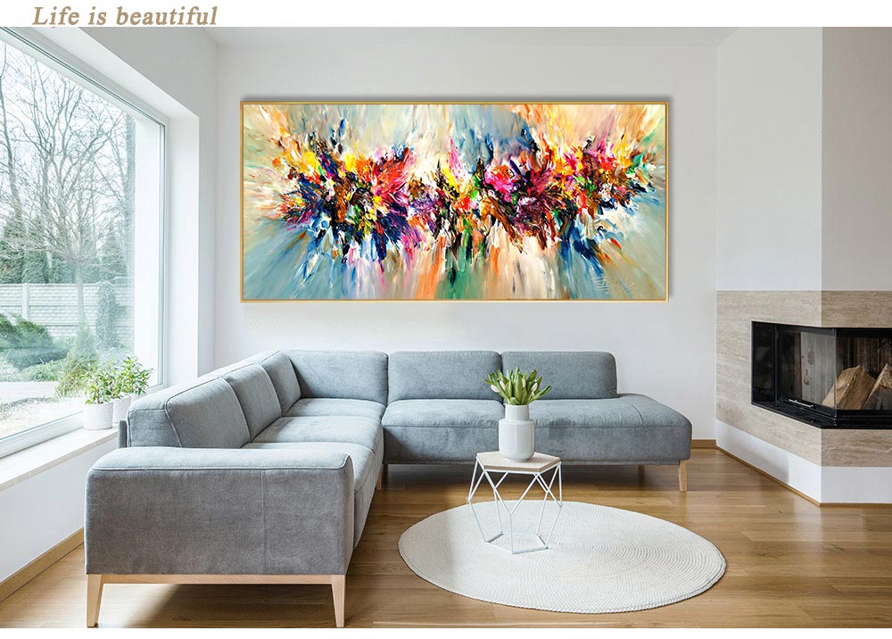 Abstract Art Canvas Prints Vibrant Flower Posters For Living Room Home Decor Wall Paintings - 4