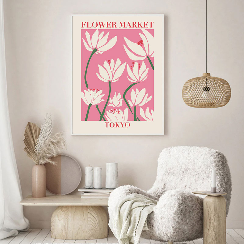 Matisse Style Abstract Canvas Painting Flower Market Wall Art Poster Home Decor For Living Room - 5