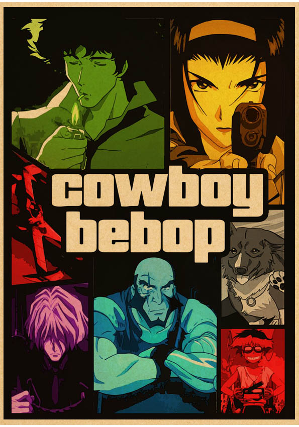 Vintage Cowboy Bebop Japan Anime Kraft Paper Poster Retro Canvas Print Home Bar Room Decorative Wall Art - 8