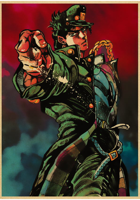 Vintage Jojos Bizarre Adventure Anime Art Posters Retro Kraft Paper Wall Decor For Home Bar Cafe Aesthetic Room Decorations - 16