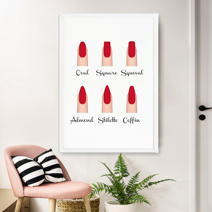 Fashion Nail Shapes Beauty Salon Canvas Posters And Prints Decor Makeup Gifts Type Guide Art Painting Picture - 3