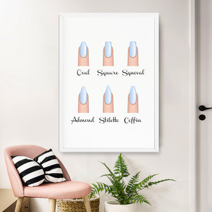 Fashion Nail Shapes Beauty Salon Canvas Posters And Prints Decor Makeup Gifts Type Guide Art Painting Picture - 4