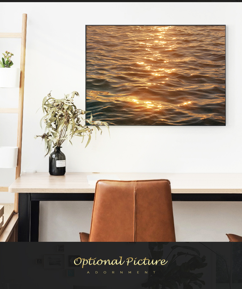 Modern Scandinavian Seascape Abstract Canvas Art Nordic Sunlit Wave Wall Print Living Room Decor Poster - 7