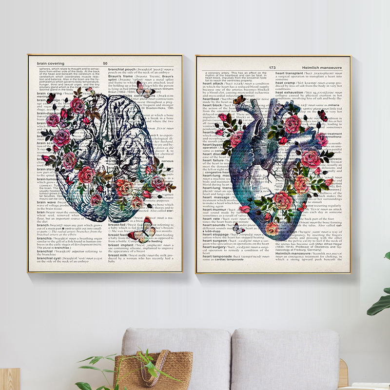 Nordic Print Posters Anatomy Human Organs Heart Brain Wall Art Canvas Painting Vintage Pictures For Medical Clinic Decor - 4
