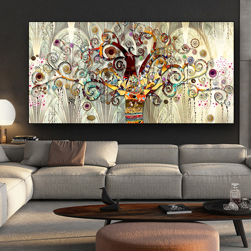 Gustav Klimts Tree Of Life Canvas Wall Art Modern Scandinavian Prints For Living Room Decor - 3