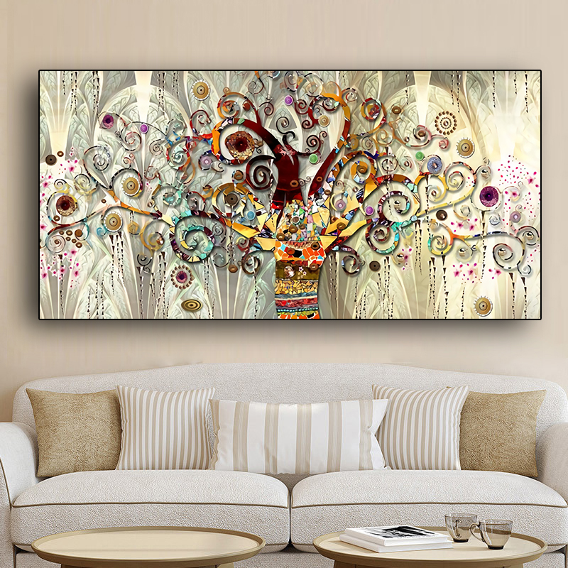 Gustav Klimts Tree Of Life Canvas Wall Art Modern Scandinavian Prints For Living Room Decor - 1