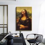 Funny Mona Lisa Mr Bean Portrait Figure Canvas Painting Wall Art Posters Prints Pictures For Living Room Home Cuadros Decor - 3
