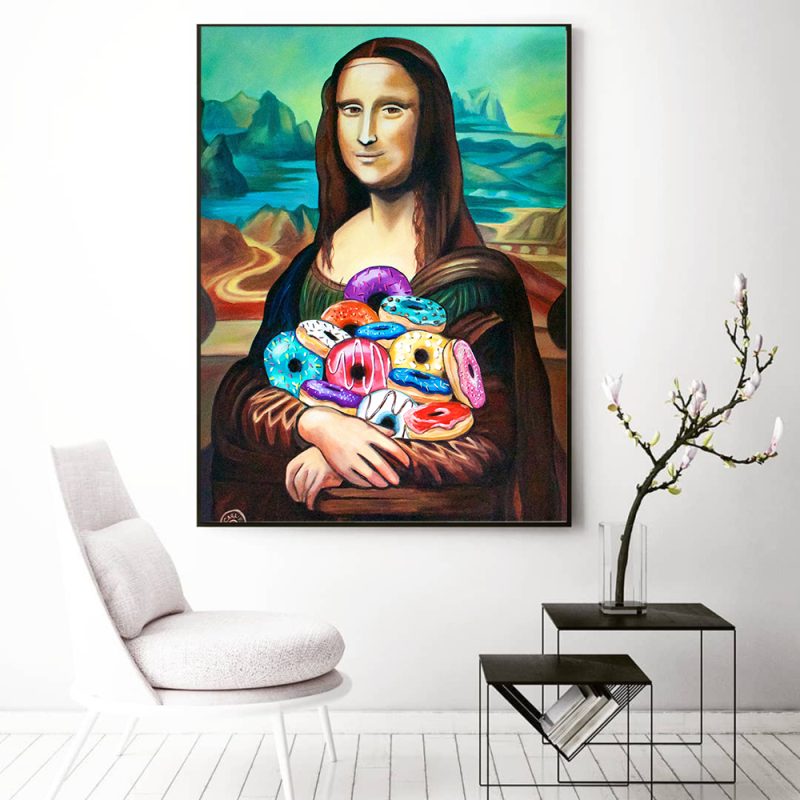 Mona Lisa Funny Toilet Canvas Print Bathroom Wall Art Nordic Home Decor