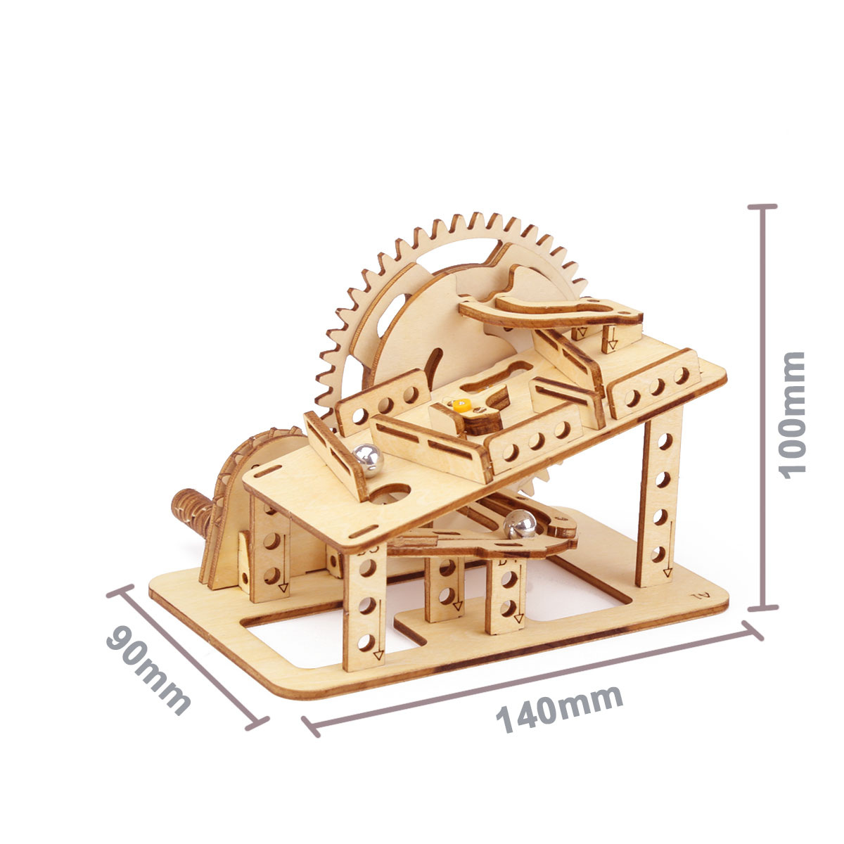 Stem Science Physics Marble Race Run 3d Puzzle Toy Mechanical Wooden Assembly Model Building Kit For Kids - 8