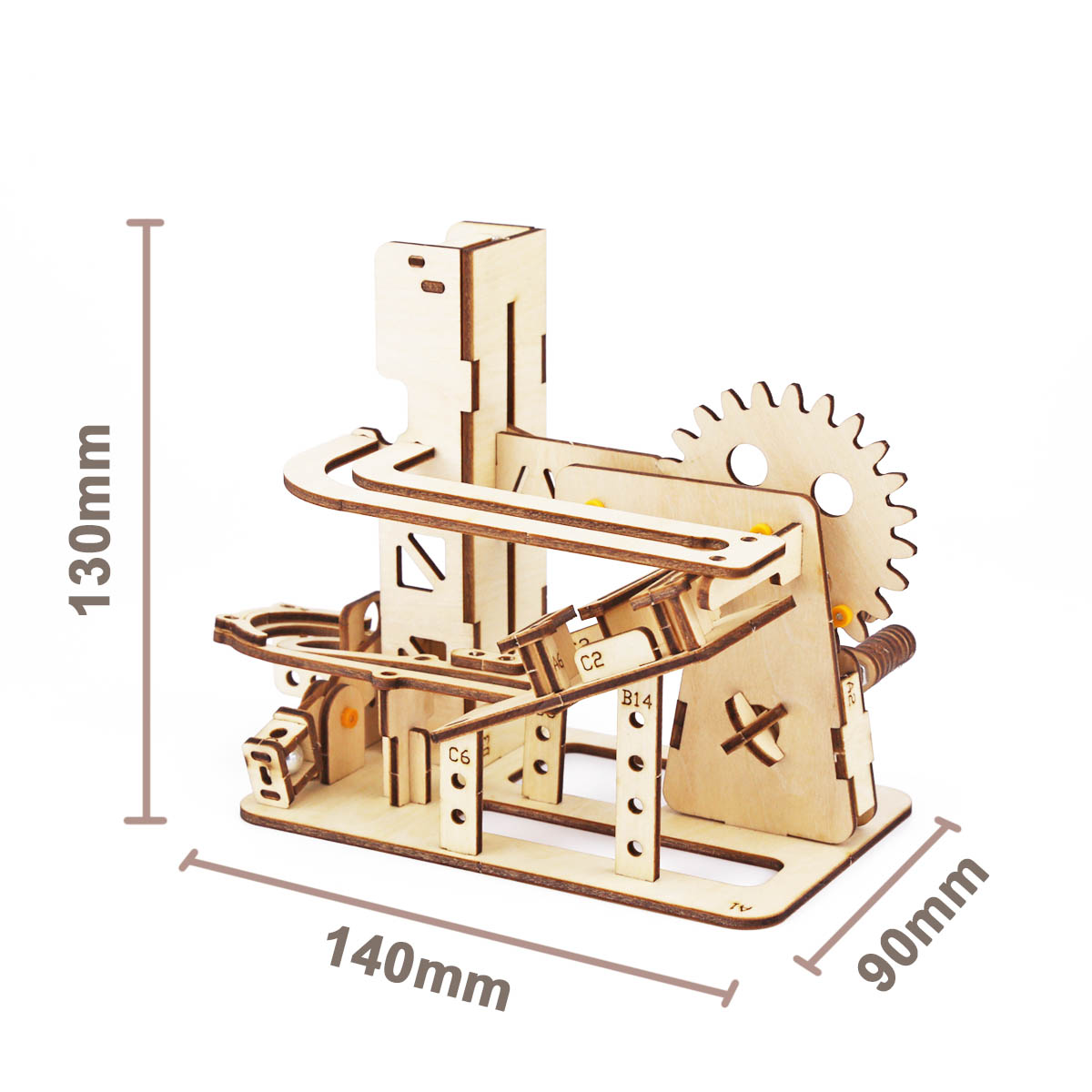 Stem Science Physics Marble Race Run 3d Puzzle Toy Mechanical Wooden Assembly Model Building Kit For Kids - 7