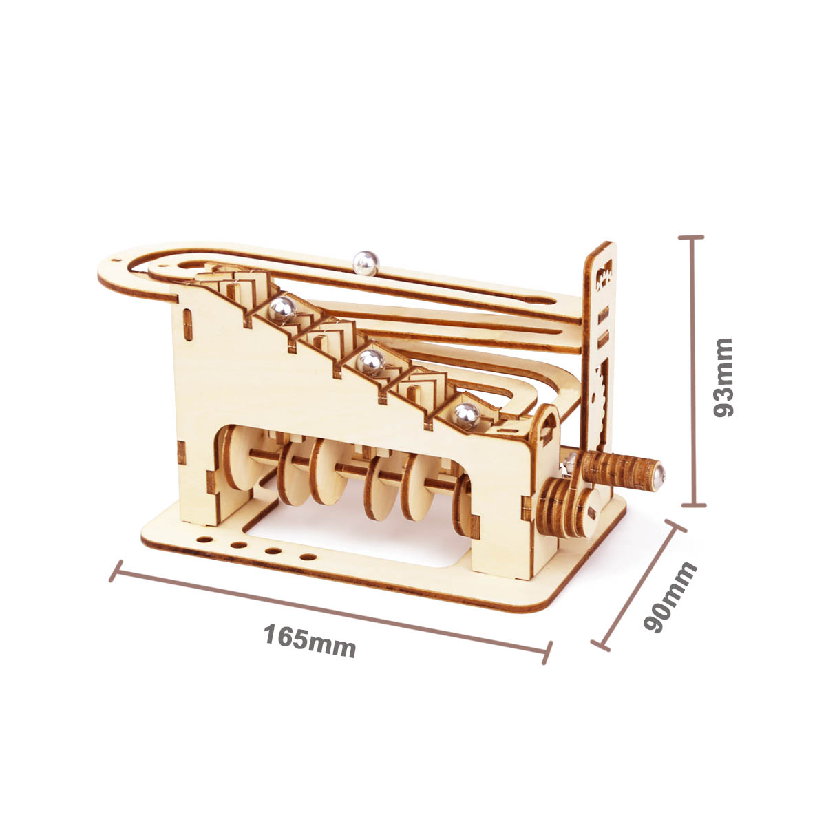 Stem Science Physics Marble Race Run 3d Puzzle Toy Mechanical Wooden Assembly Model Building Kit For Kids - 6