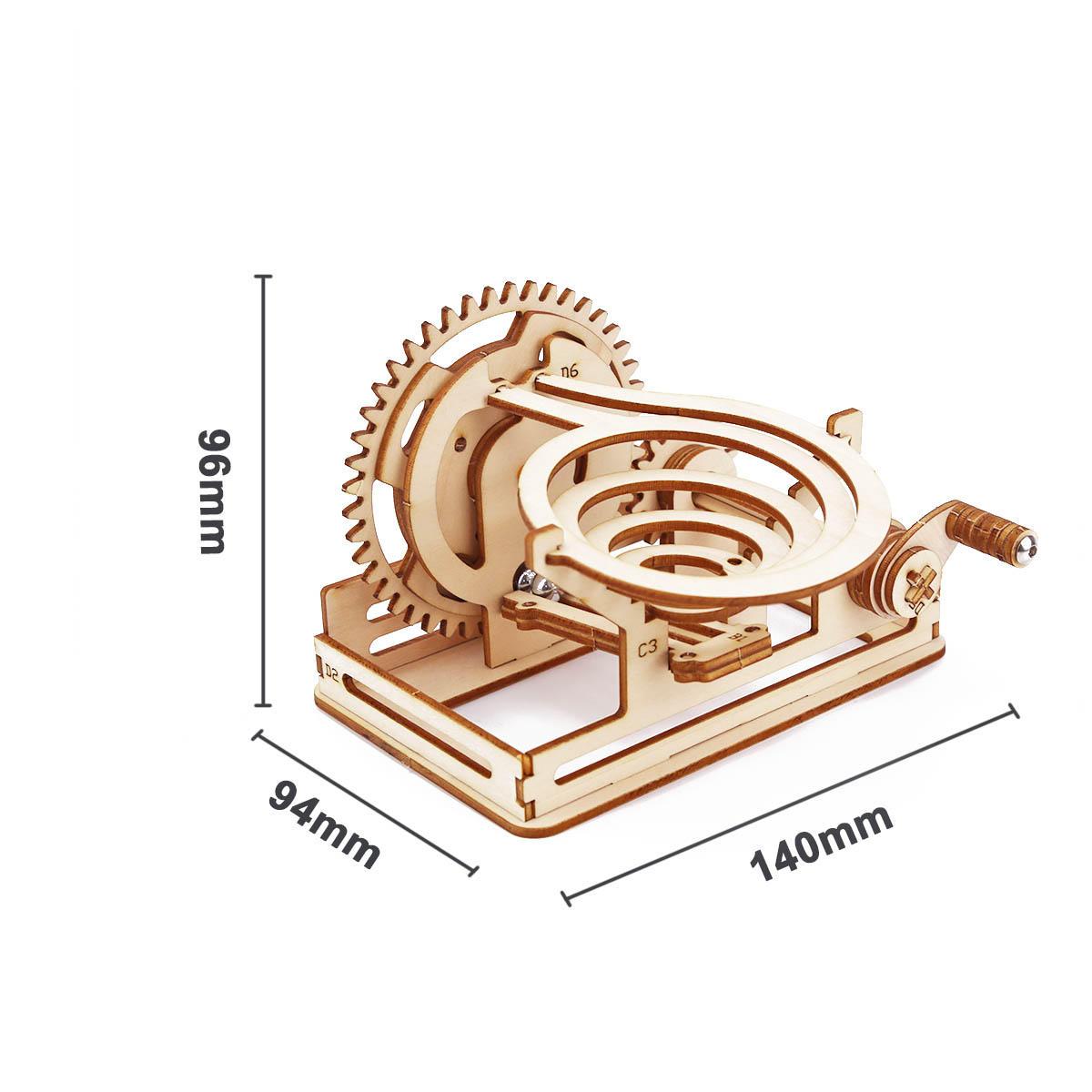 Stem Science Physics Marble Race Run 3d Puzzle Toy Mechanical Wooden Assembly Model Building Kit For Kids - 5