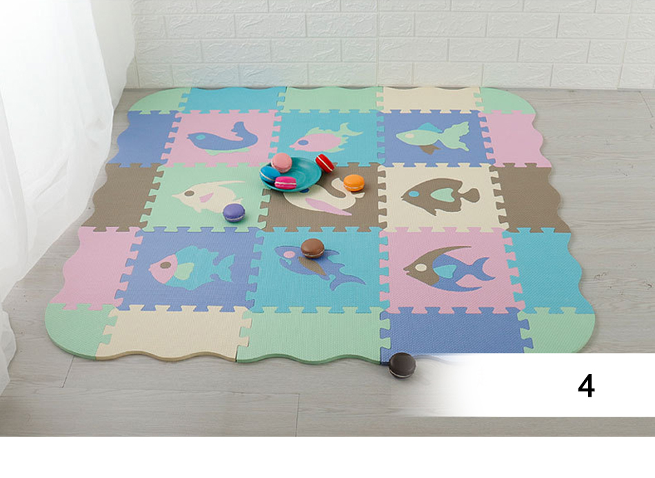 25pcs Baby Play Mat Set Soft Eva Foam Puzzle Carpets Kids Developmental Crawling Rugs With Protective Fence - 5