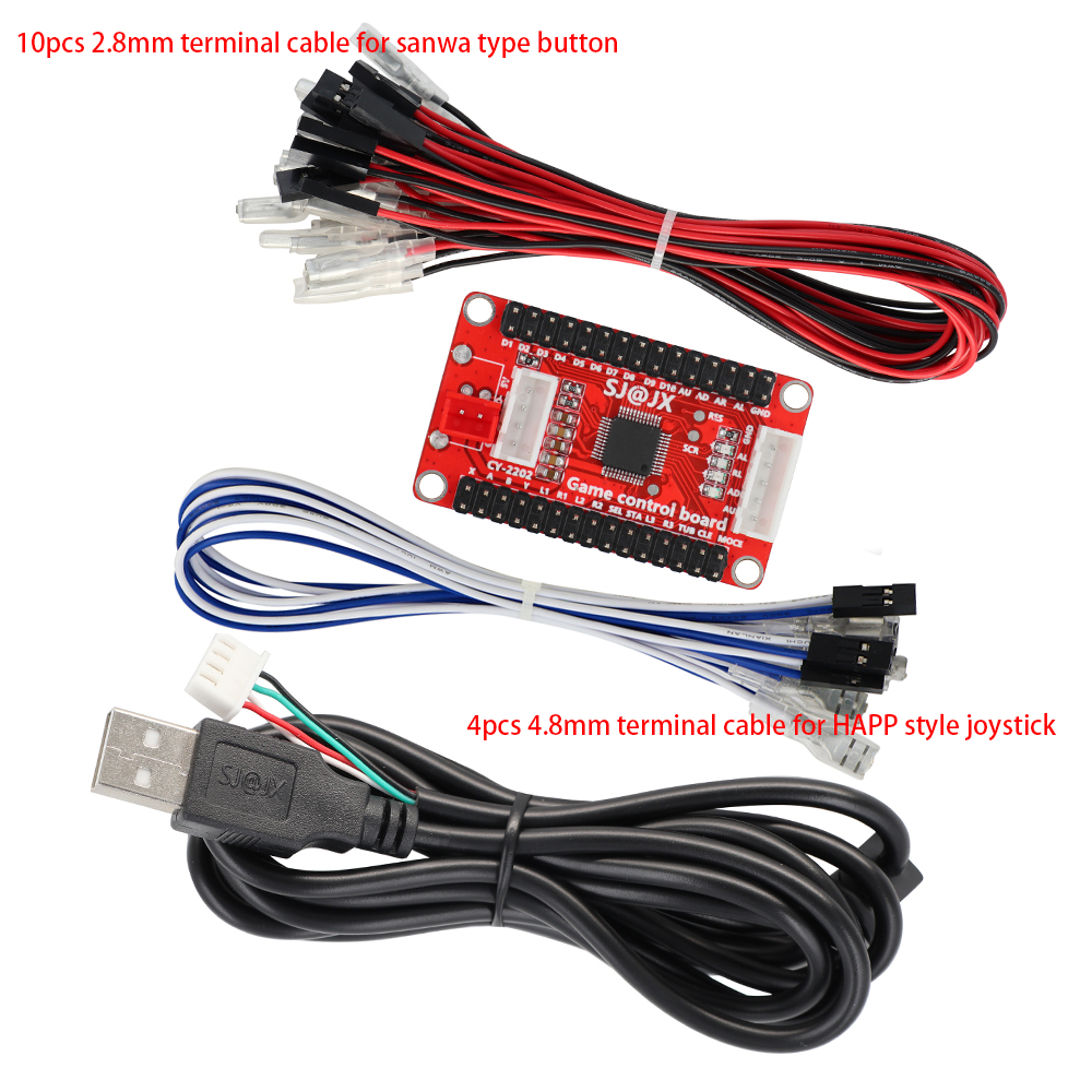 Diy Arcade Zero Delay Board With Sanwa Joystick Usb Encoder Control Cable For Pc Ps3 Raspberry Pi Android Hitbox - 11