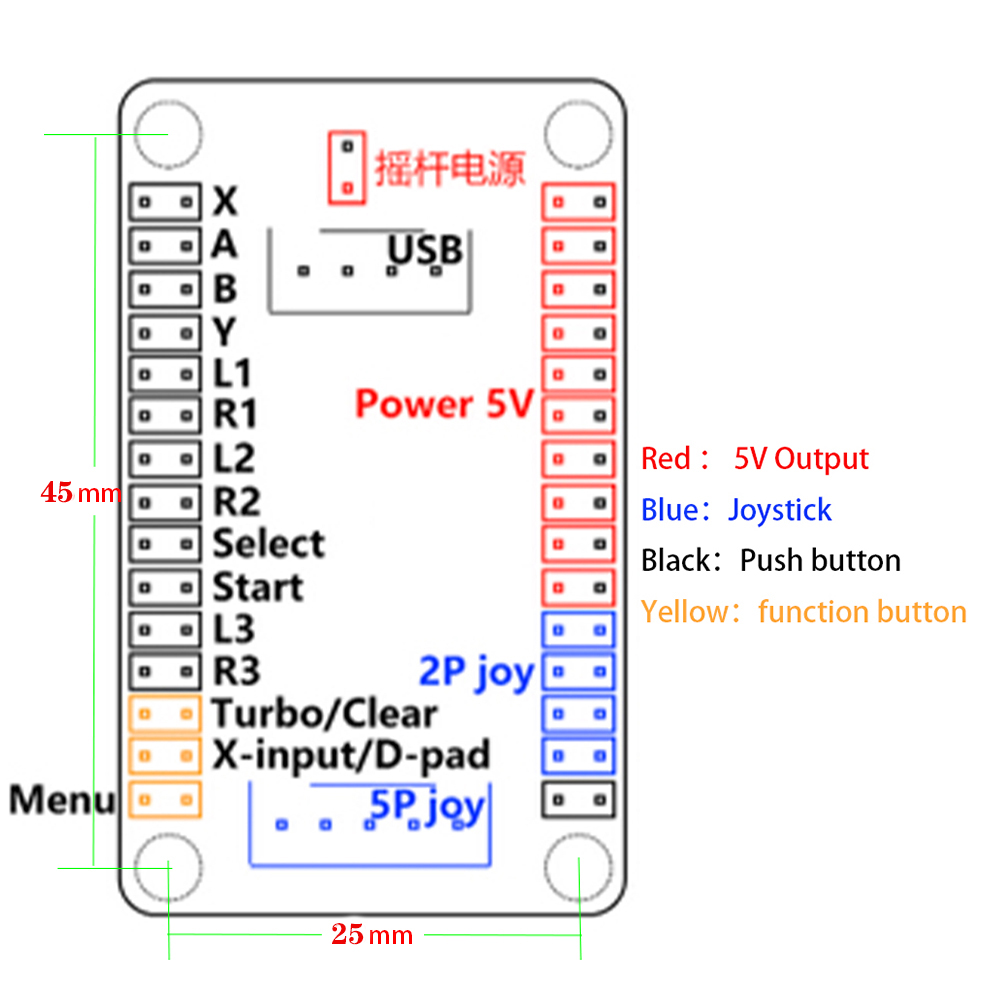 Diy Arcade Zero Delay Board With Sanwa Joystick Usb Encoder Control Cable For Pc Ps3 Raspberry Pi Android Hitbox - 2