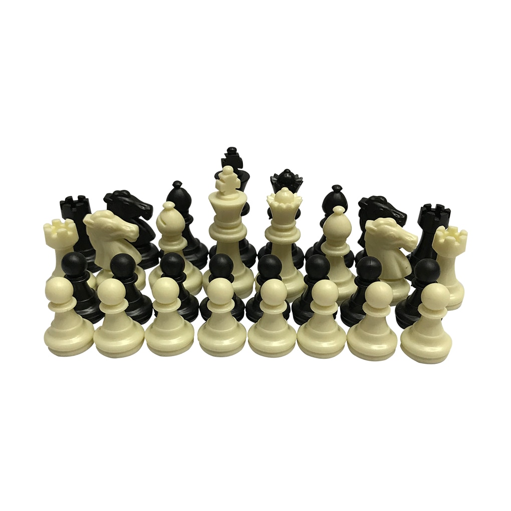 Medieval Chess Pieces Set 32 Durable Plastic King Height 49mm International Competition Standard Game Equipment - 1