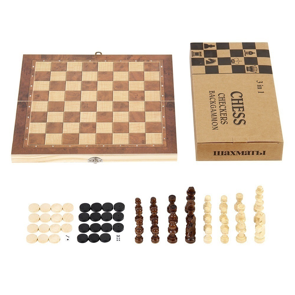 Magnetic Folding Wooden Chess Set Large Portable Travelfriendly Game With Storage Compartment 34 Pieces Ideal For Kids Adults - 17