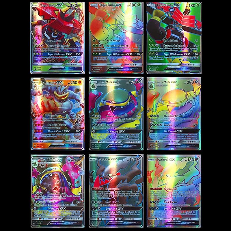 100pcs Gx Tag Shining Mega Energy Team Battle Trading Cards Game Collectible Childrens Gift Toys - 5