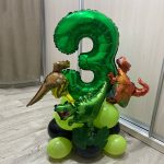 21pcs Dinosaur Birthday Balloons Set 1 2 3 4 5 6 Years Number Balloon Dino Theme Decorations For Boys Party - 3