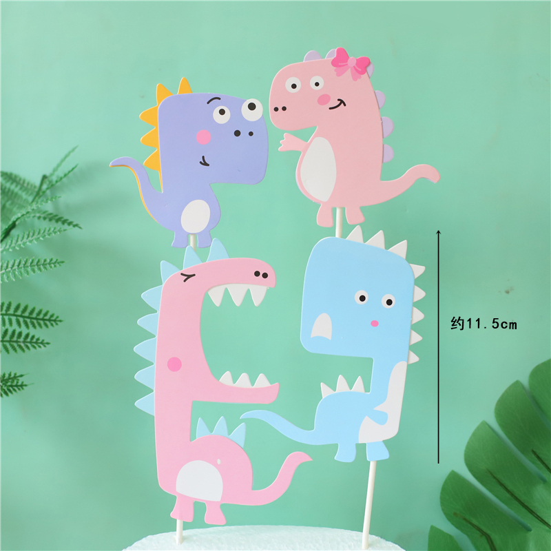 3d Dinosaur Cake Topper Decoration Kids Birthday Party Baby Shower Jungle Zoo Theme Soft Clay - 17