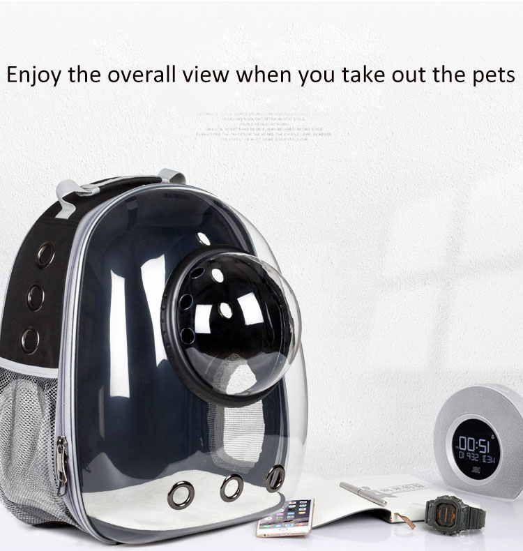 Breathable Astronaut Pet Carrier Backpack Transparent Bubble Space Capsule For Cats Dogs Ideal For Car Bike Window Travel - 3