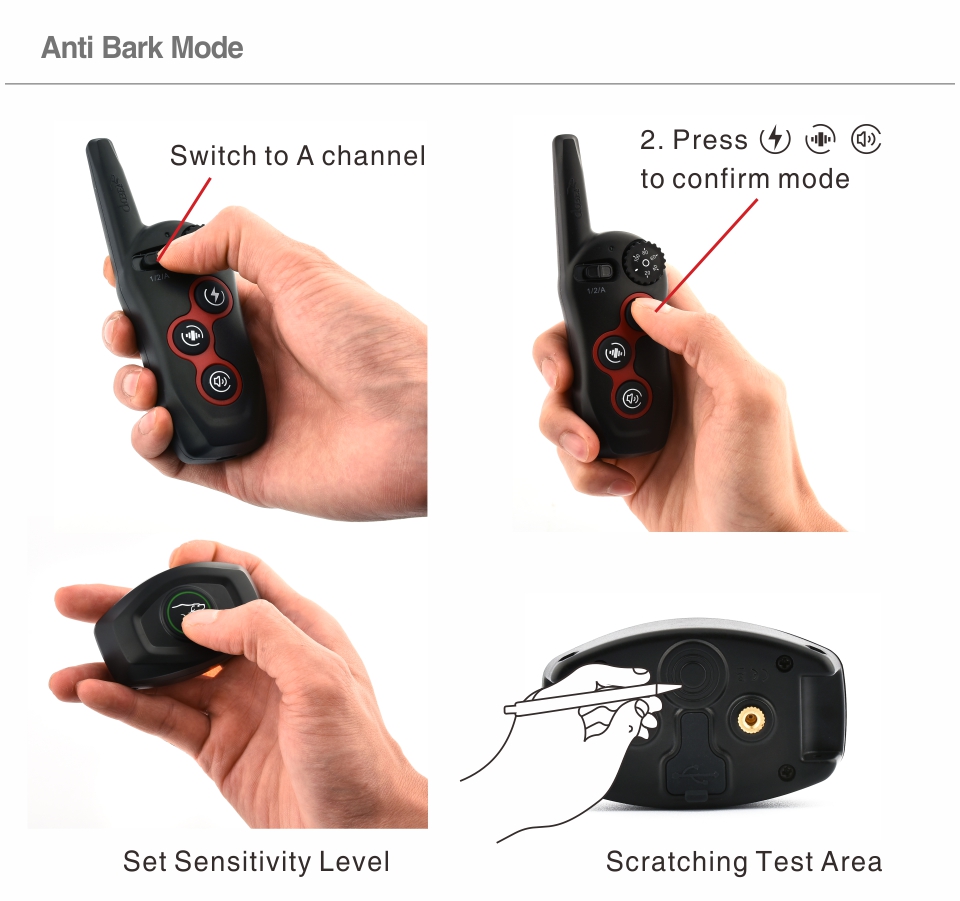 Rechargeable Waterproof Remote Control Dog Training Collar With Antibark Feature 400m Range 2 In 1 Pet Product - 8