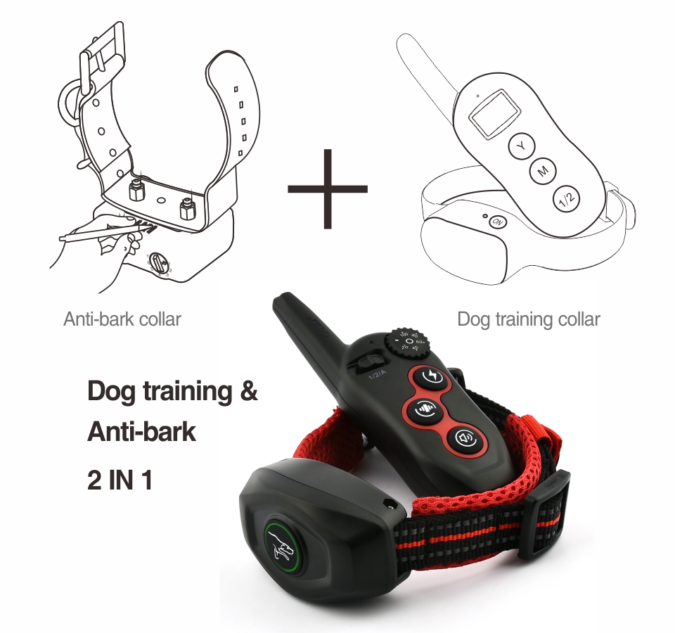 Rechargeable Waterproof Remote Control Dog Training Collar With Antibark Feature 400m Range 2 In 1 Pet Product - 2