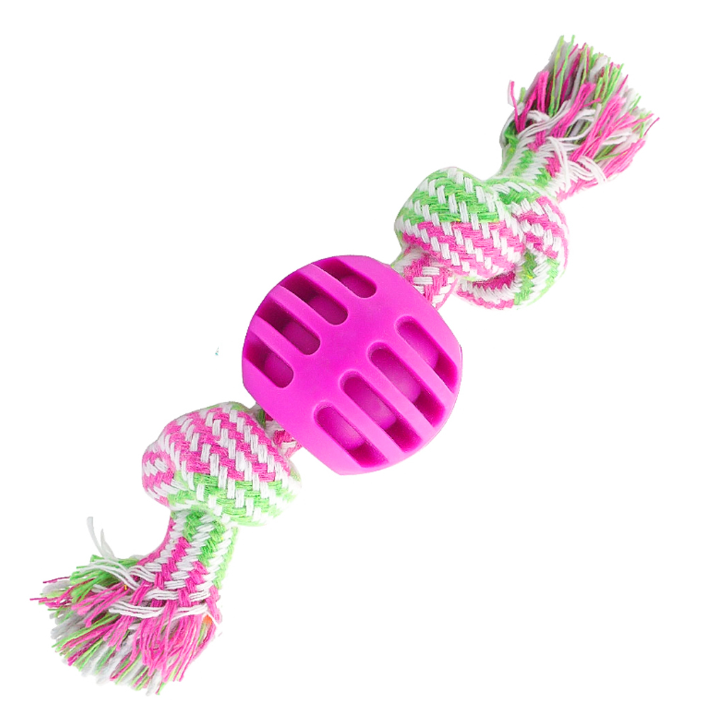 Durable Cotton Braided Rope Bone With Chew Knot Ball For Puppies Pets Dogs Fun Interactive Toy - 2