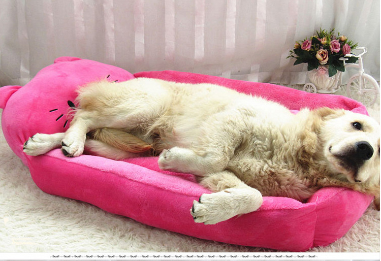 Large Dog Bed For Golden Retriever Washable Removable Teddy Cartoon Pet Nest Cozy Mat Accessories - 7